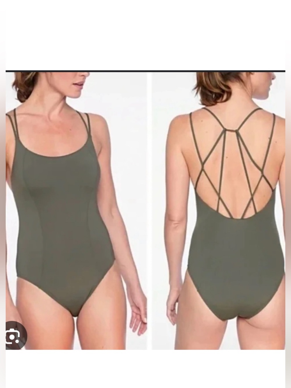 Athleta Women's Gray Cortes Strappy One Piece Swimsuit Size Medium